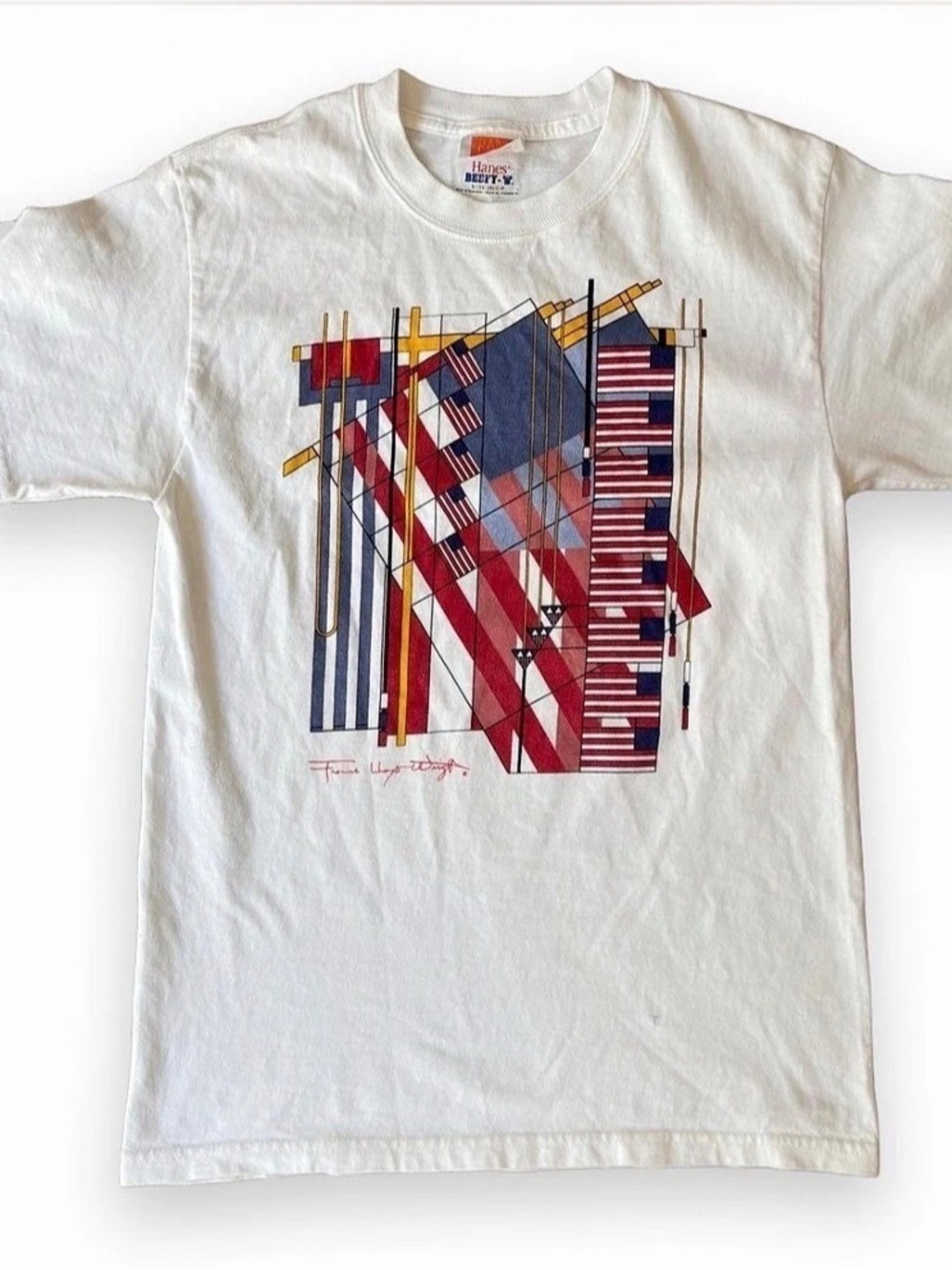Frank Lloyd Wright Collection Geometric Graphic Tee “The Flag” Size S